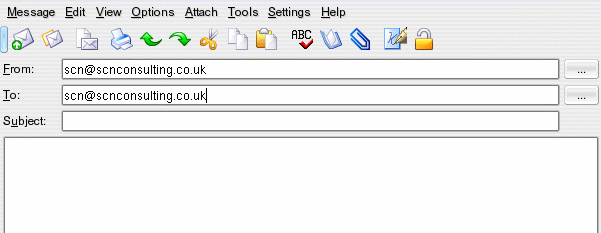 screenshot of mail client