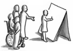group of people around a flipchart