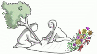 two people planting a tree