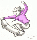 granny doing skateboard stunts